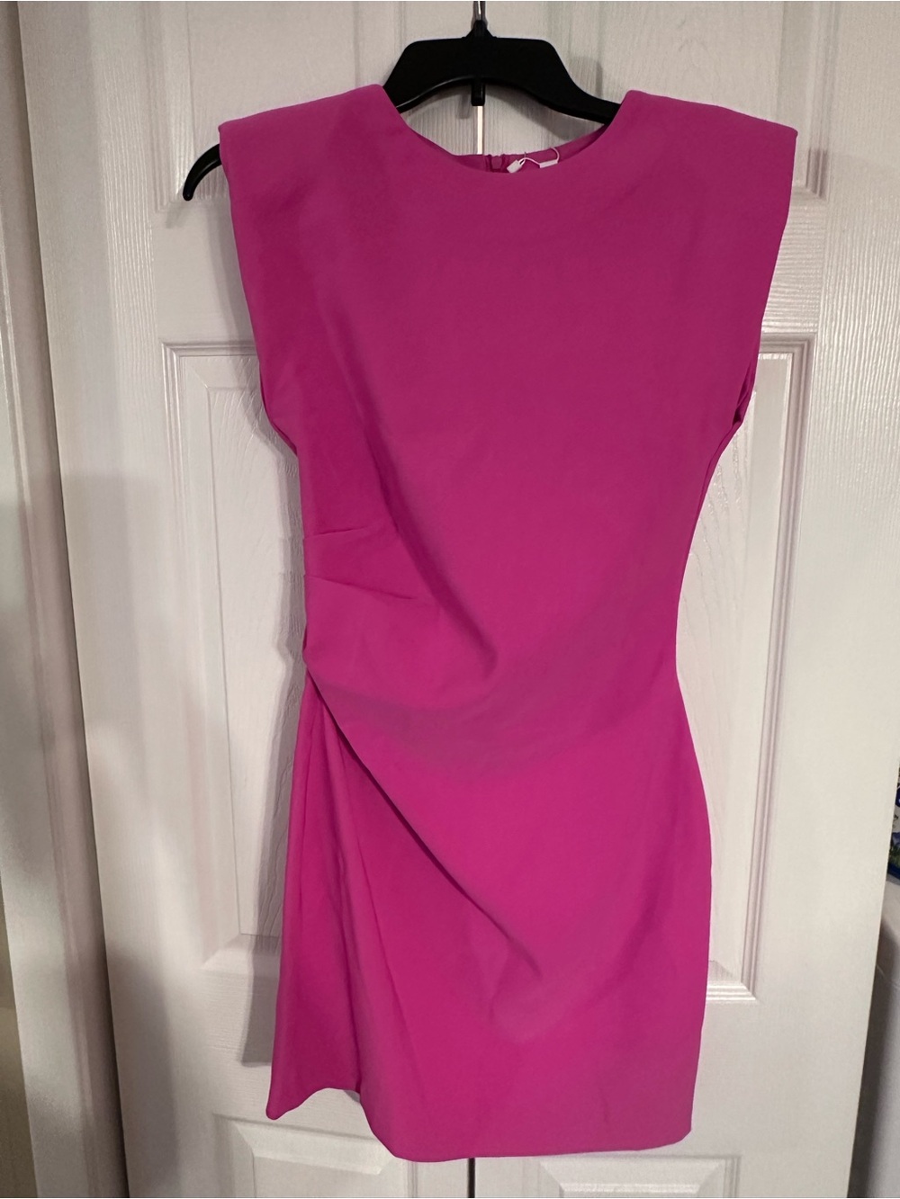 glam Fuchsia Cap-Sleeve Mini Dress Size S